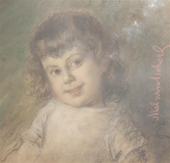 Carl Zewy (1855-1929) Portrait of the artists daughter: Maria Malwine Zewy (b.1879) 12 x 13in.